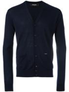 Dsquared2 V-neck Cardigan, Men's, Size: Medium, Blue, Wool