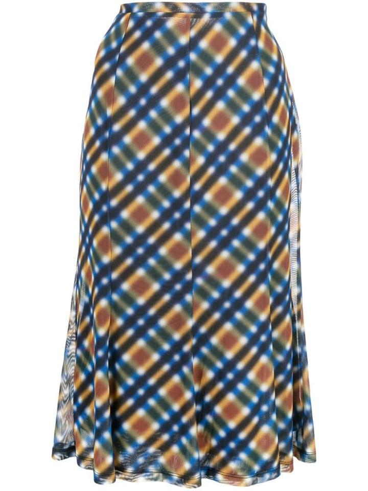 Opening Ceremony Blurry Print Midi Skirt - Blue