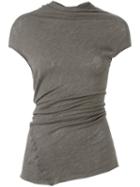 Rick Owens Fine Knit Twisted Top, Women's, Size: 44, Grey, Silk/cashmere