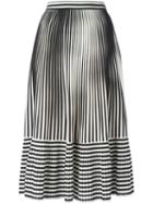 Marco De Vincenzo Pleated Stripes Skirt, Women's, Size: 40, Black, Silk/polyester
