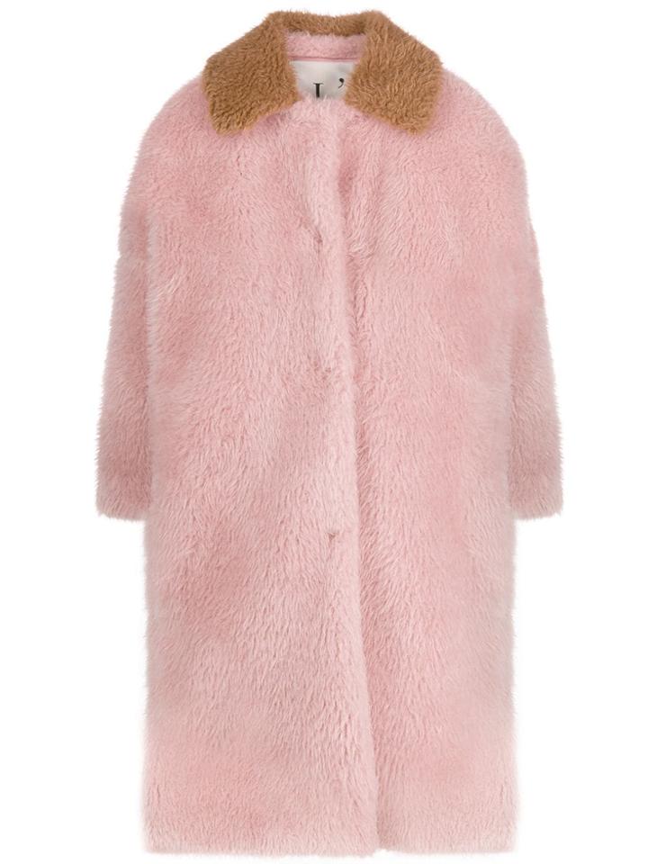 L'autre Chose Faux Fur Coat - Pink