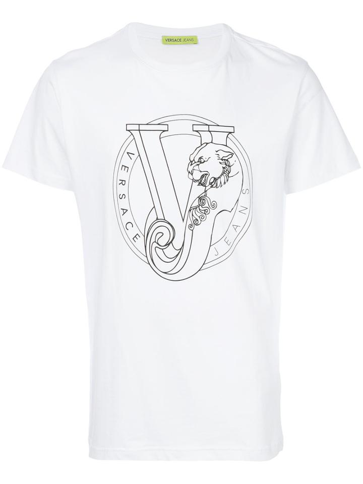 Versace Jeans - Printed T-shirt - Men - Cotton - M, White, Cotton
