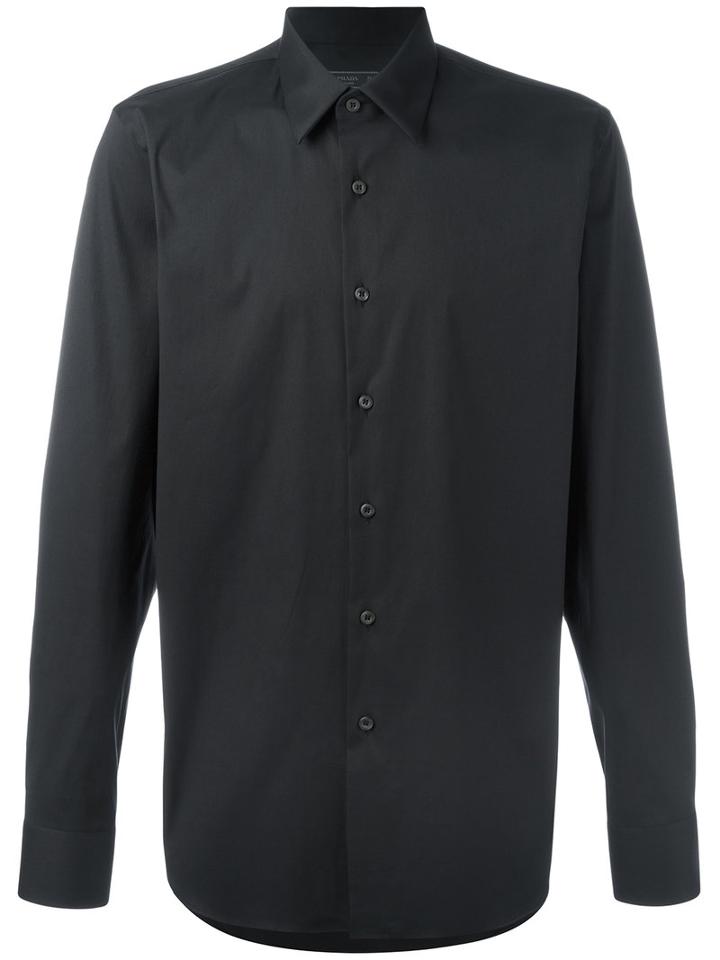 Prada - Classic Shirt - Men - Cotton/polyamide/spandex/elastane - 39, Black, Cotton/polyamide/spandex/elastane