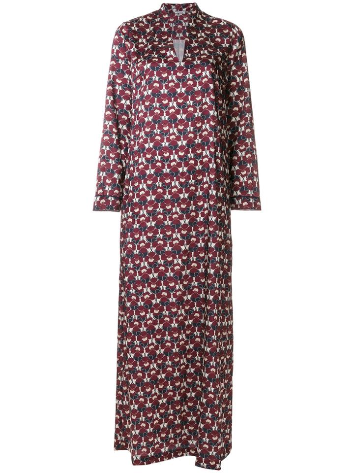 P.a.r.o.s.h. Printed Maxi Tunic Dress - Red