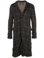 Undercover X Clockwork Orange Distressed Check Coat - Brown