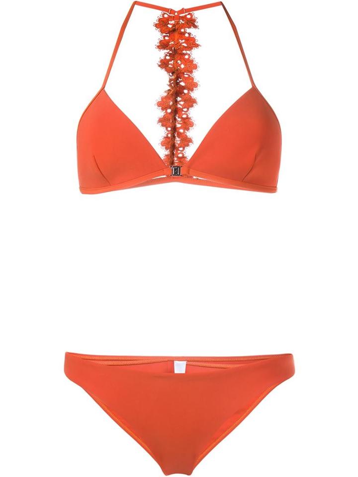 Zimmermann Alchemy Bonded Triangle Bikini, Women's, Size: Small, Brown, Polyester/spandex/elastane