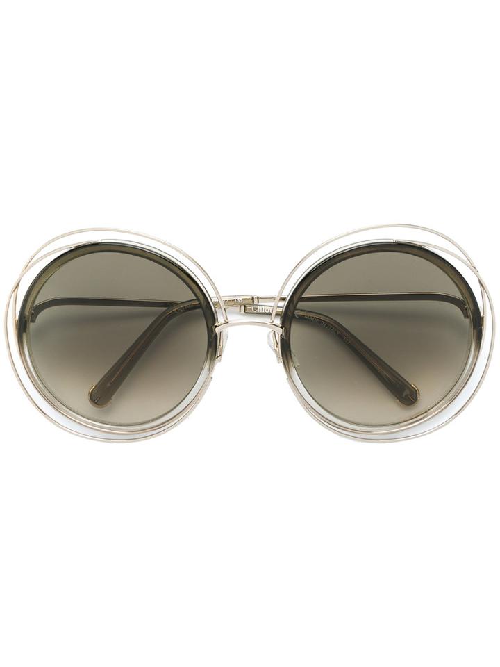 Chloe Eyewear - Carlina Sunglasses - Women - Acetate/metal - 58, Grey, Acetate/metal
