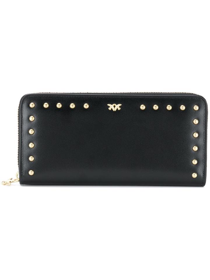 Pinko Long Studded Wallet - Black