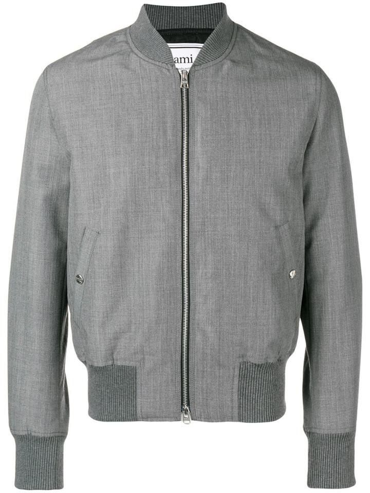 Ami Alexandre Mattiussi Zipped Bomber Jacket - Grey