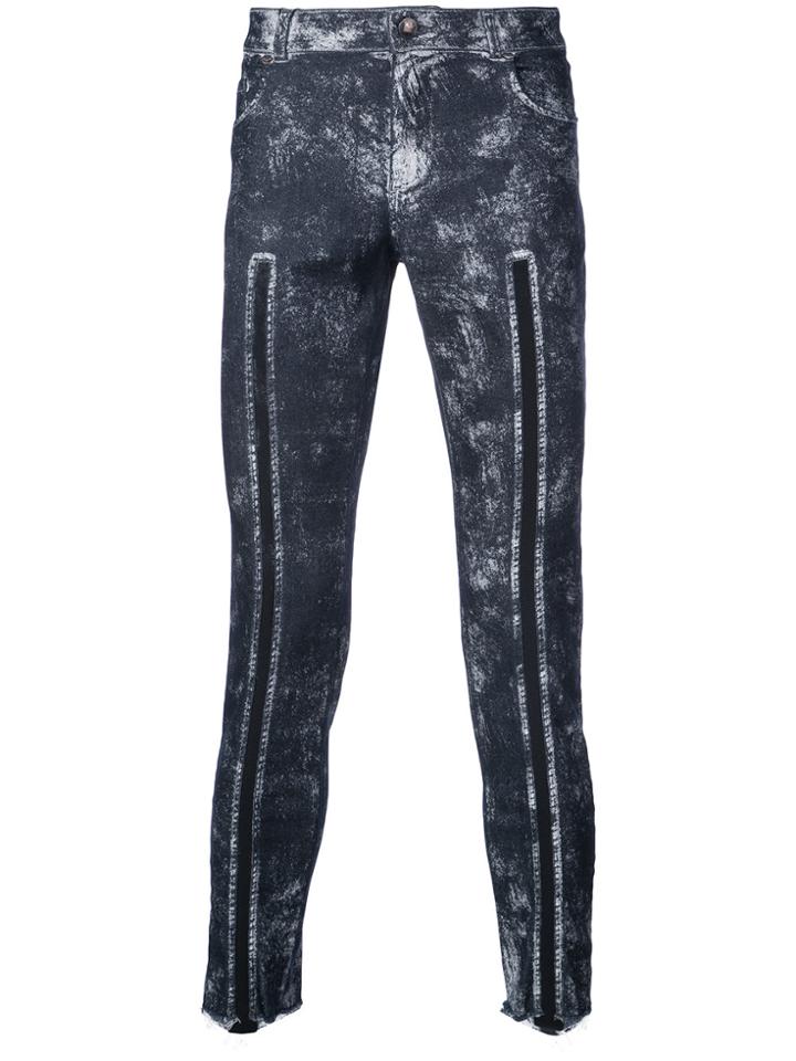 Tom Rebl Line Detail Skinny Jeans - Blue