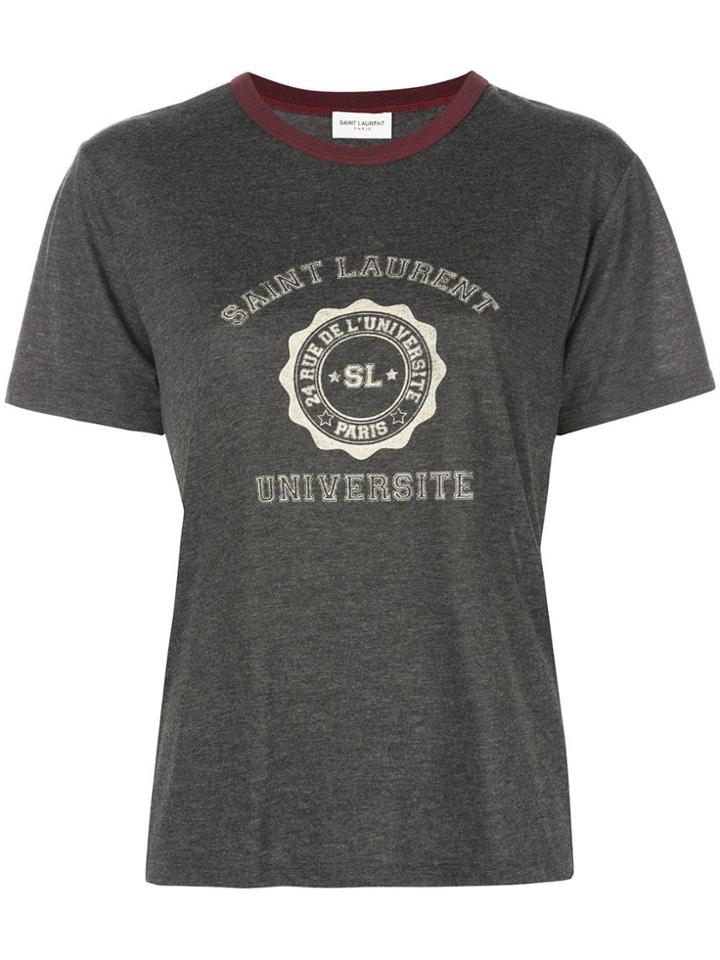 Saint Laurent Graphic Print T-shirt - Grey