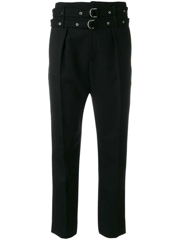 Iro Buckled Cropped Trousers - Black
