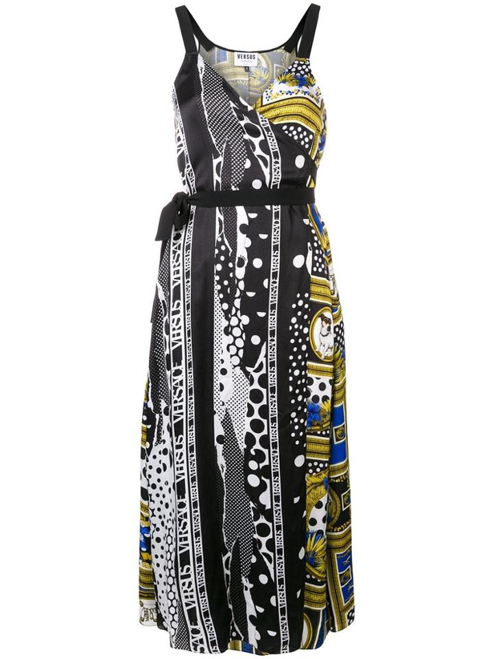 Versus Printed Wrap Dress - Black
