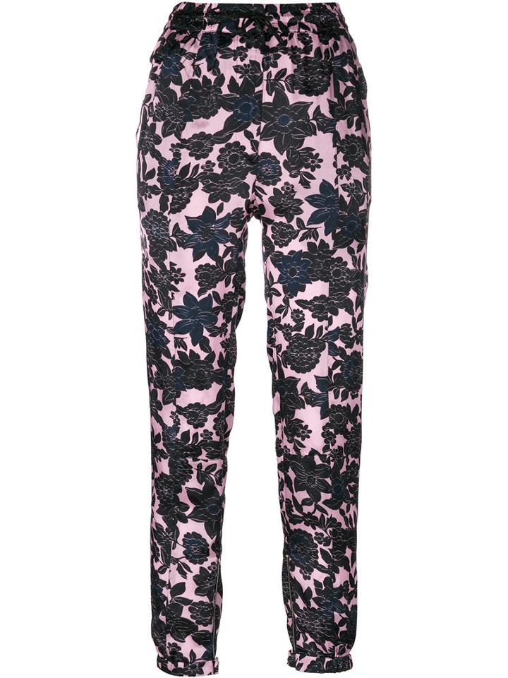 Christian Wijnants - Floral Print Trousers - Women - Cupro/viscose - 36, Pink/purple, Cupro/viscose