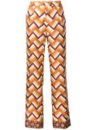 For Restless Sleepers Chevron Print Straight Trousers