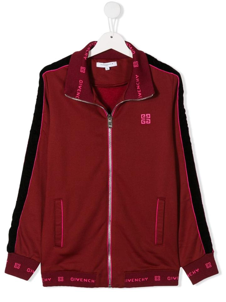 Givenchy Kids Teen Logo Print Bomber Jacket - Red
