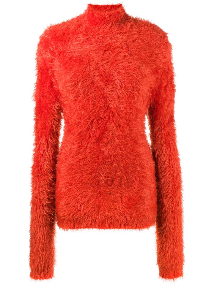 Marni High Neck Chenille Sweater - Yellow & Orange