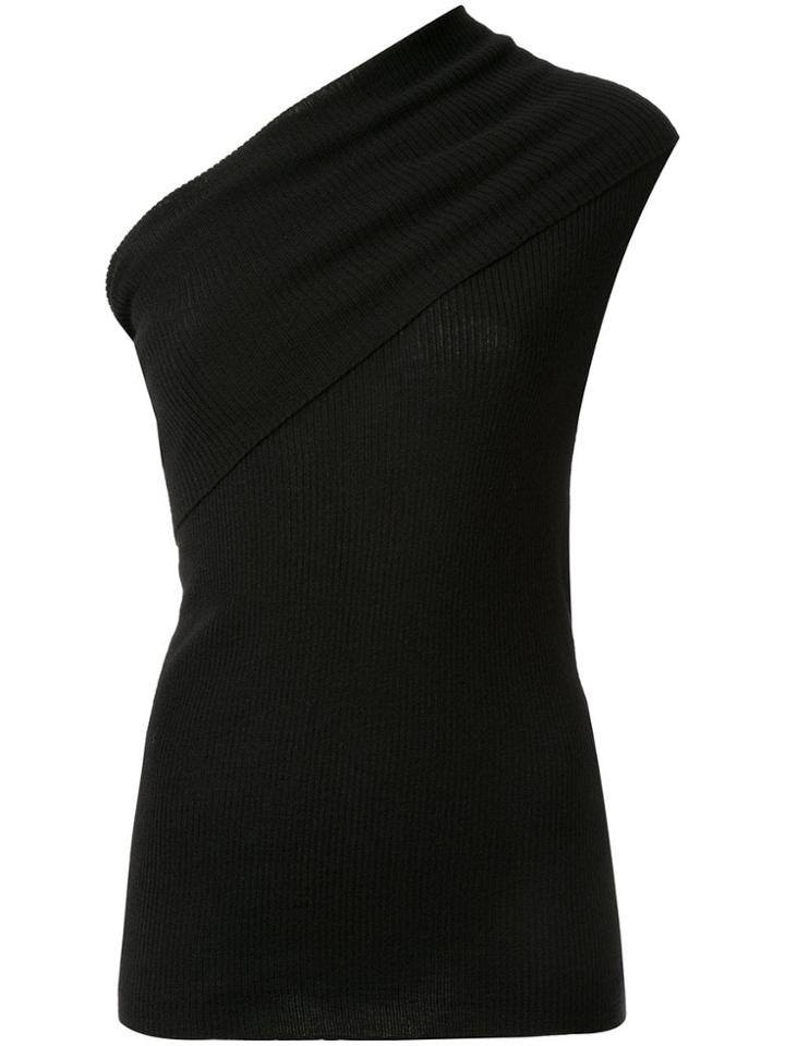 Rick Owens One Shoulder Knitted Top - Black