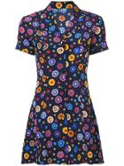 Lhd Floral Print Shirt Dress - Blue