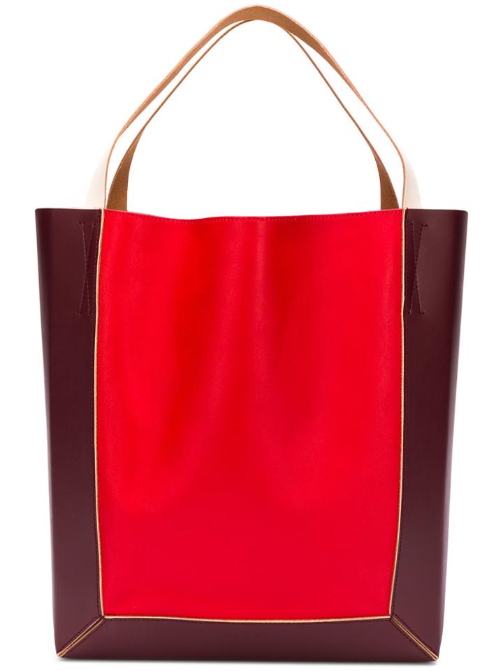 Marni Colourblock Shopper Tote - Red