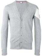 Moncler Gamme Bleu Knit Patch Sleeve Cardigan - Grey