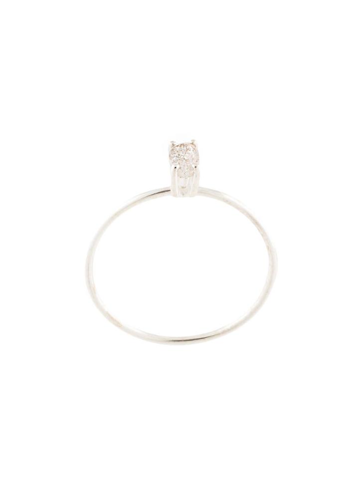 Natalie Marie Tiny Marquise Rutilated Quartz Ring - Silver