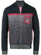 Prada Logo Zip Front Sweater - Blue