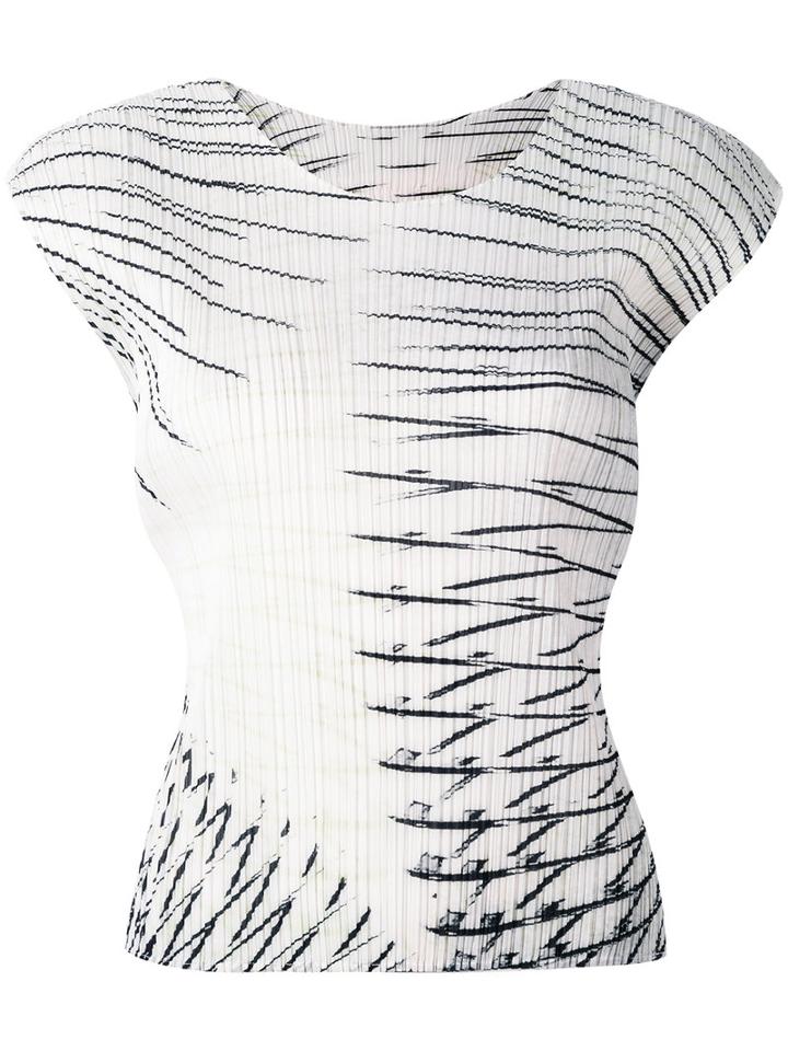 Pleats Please By Issey Miyake - Long Slinky Print Dress - Women - Polyester - 3, White, Polyester