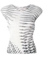 Pleats Please By Issey Miyake - Long Slinky Print Dress - Women - Polyester - 3, White, Polyester