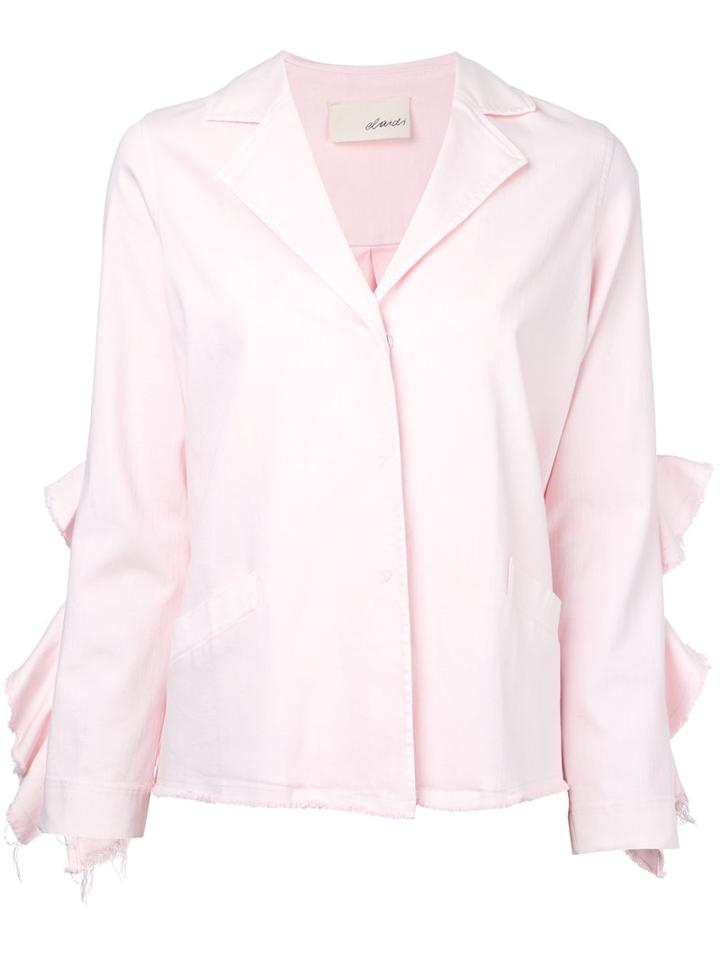 Elaidi Ruffle Trim Jacket, Women's, Size: 42, Pink/purple, Cotton/spandex/elastane