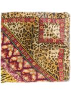 Etro Paisley And Leopard Print Scarf - Brown