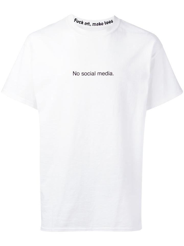 F.a.m.t. - No Social Media T-shirt - Unisex - Cotton - S, White, Cotton