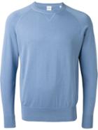 Aspesi Raglan Sleeve Sweater, Men's, Size: 54, Blue, Cotton