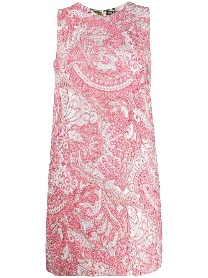 Dolce & Gabbana Sleeveless Jacquard Dress - Pink