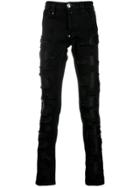 Philipp Plein Super Straight Destroyed Jeans - Black