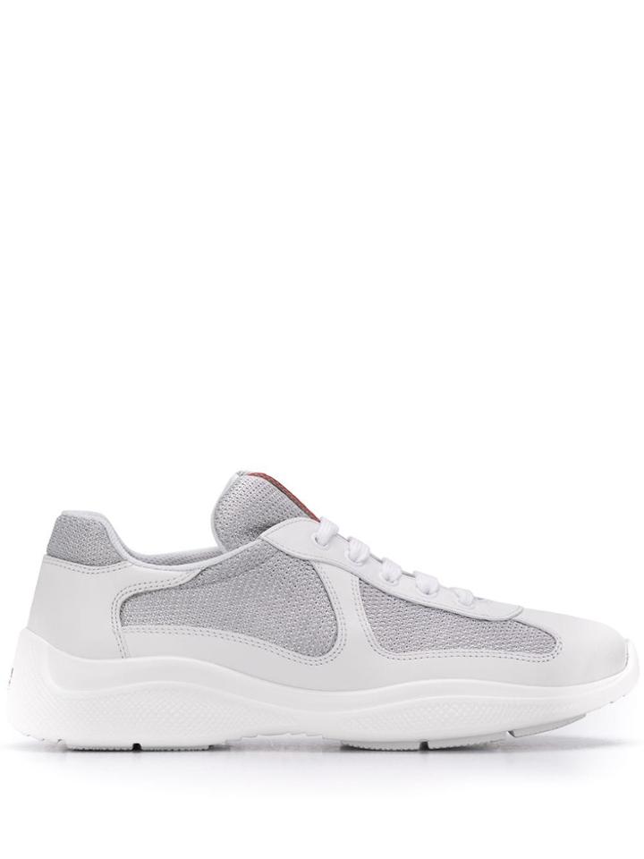 Prada Low-top Round Toe Sneakers - White