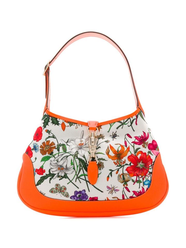 Gucci Jackie Medium Flora Hobo Bag - White