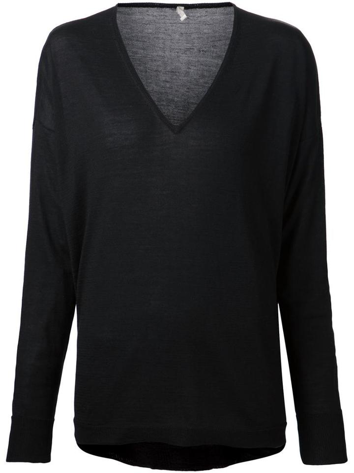 6397 V-neck Sweater, Women's, Size: Small, Black, Silk/cotton