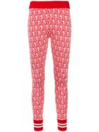 Gucci Mushrooms Jacquard Knit Leggings - Red