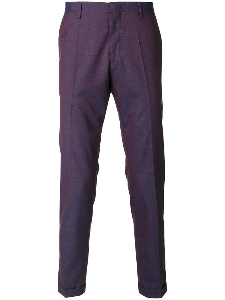 Paul Smith Micro Check Chinos - Pink & Purple