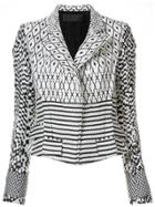 Haider Ackermann Patterned Biker Jacket - White