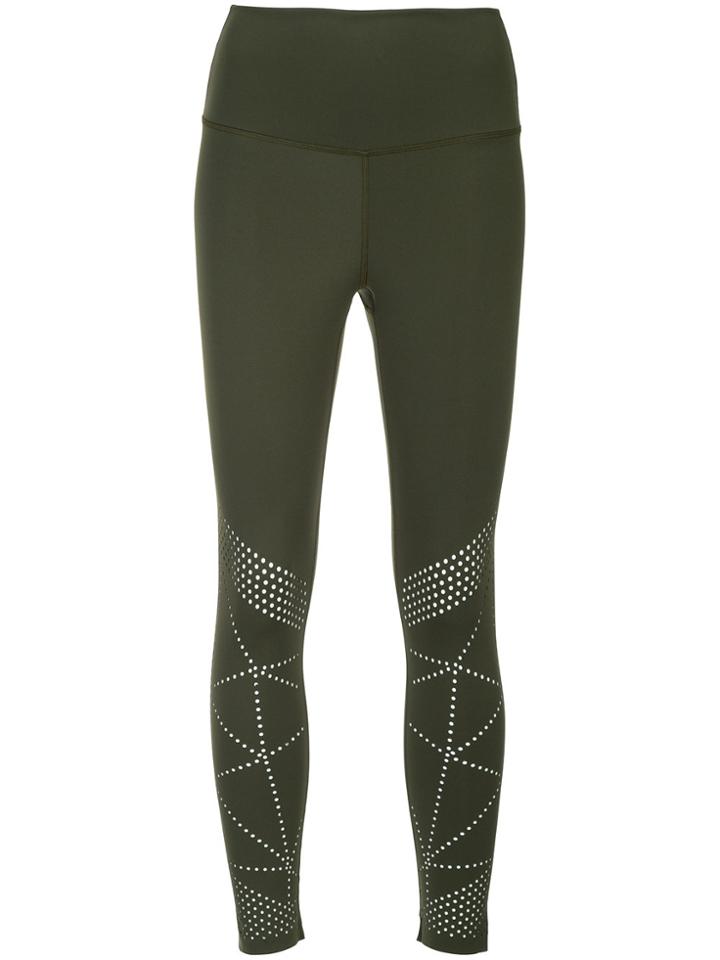 Nimble Activewear Slim Perforated Leggings - Green