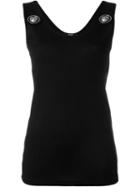 Versus Lion Stud Ribbed Tank Top, Women's, Size: 40, Black, Viscose/metal (other)