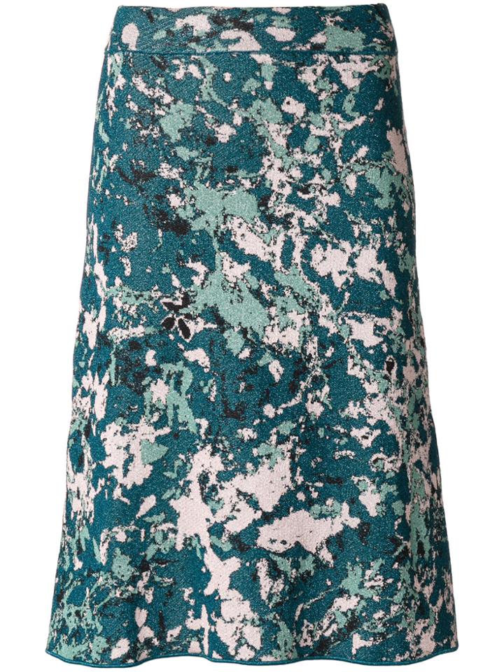 M Missoni Patterned Lurex Midi Skirt - Blue