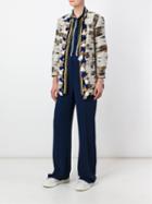Bazar Deluxe Pom-pom Trim Jacquard Coat