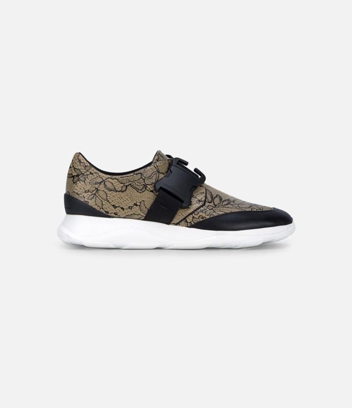 Christopher Kane Lace Print Safety Buckle Trainer