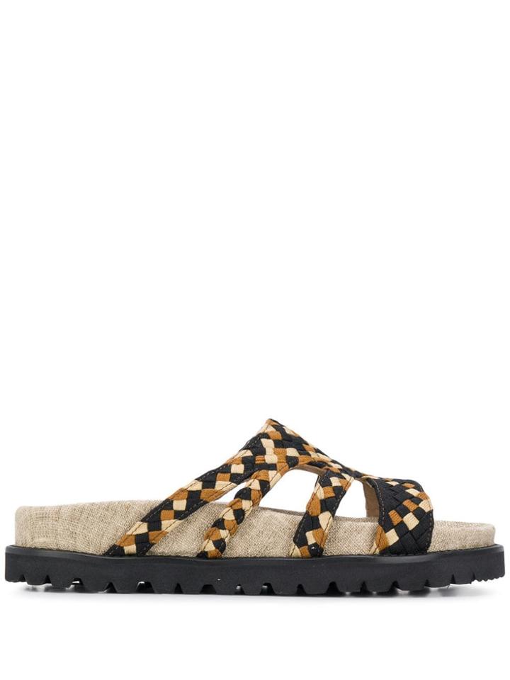 Alberta Ferretti Woven Sandals - Black