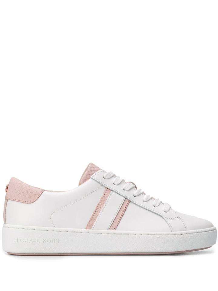 Michael Michael Kors Snakeskin Panel Sneakers - White
