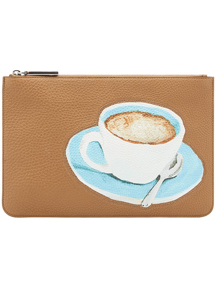 Fendi Printed Clutch - Brown