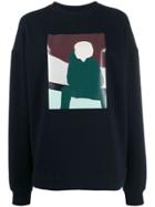 Plan C Colour-block Sweatshirt - Blue